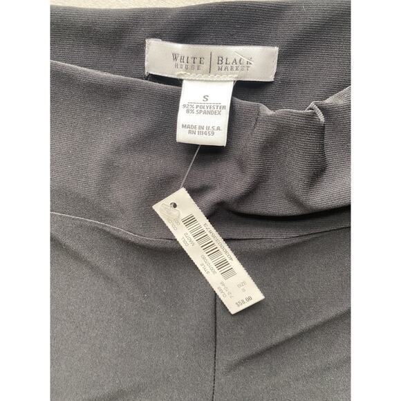 White House Black Market Crop Pants Womens Small NEW Black Pull On Soft Stretch - Picture 3 of 9